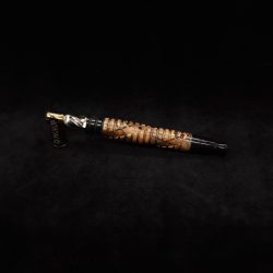 This image portrays Helix Dynavap XL Hybrid Stem/Mystery Burl + Matching Mouthpiece-NEW! by Dovetail Woodwork.