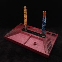 This image portrays DynaTray-Dynavap Stem Display Holder/Sorting Tray-Purpleheart Wood by Dovetail Woodwork.