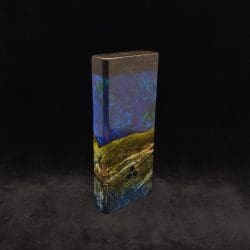 This image portrays Dynavap Device/Material Storage Case-Cosmic Burl (XL) Hybrid by Dovetail Woodwork.