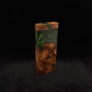 This image portrays Dynavap Device/Material Storage Case-High Class Burl (XL) Hybrid by Dovetail Woodwork.