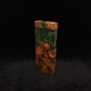 This image portrays Dynavap Device/Material Storage Case-High Class Burl (XL) Hybrid by Dovetail Woodwork.