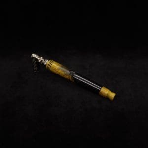 This image portrays Straight Taper Burl Hybrid XL Dynavap Stem + Book-Matched M.P. by Dovetail Woodwork.