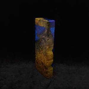 This image portrays Dynavap Device/Material Storage Case-Cosmic Burl (XL) Hybrid by Dovetail Woodwork.