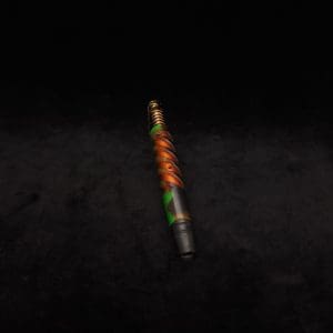 This image portrays Double Helix Dynavap XL Stem + High Class Ebony M.P.- Luminescent Halloween Special!-NEW by Dovetail Woodwork.