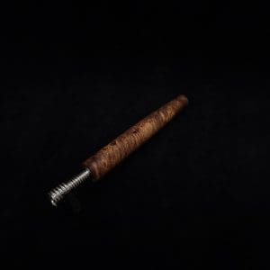 This image portrays Straight Taper XL Burl-Dynavap Stem + Book-Matched M.P. - NEW! by Dovetail Woodwork.