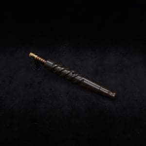 This image portrays Helical Dynavap XL Stem Malaysian Blackwood + Matching Mouthpiece-NEW! by Dovetail Woodwork.