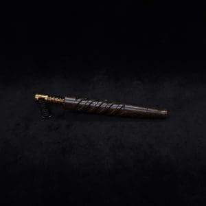 This image portrays Helical Dynavap XL Stem Malaysian Blackwood + Matching Mouthpiece-NEW! by Dovetail Woodwork.