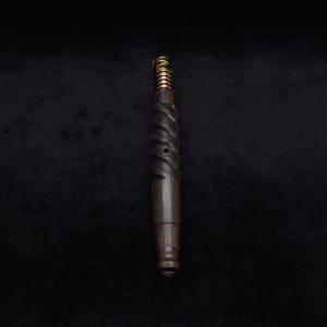 This image portrays Helical Dynavap XL Stem Malaysian Blackwood + Matching Mouthpiece-NEW! by Dovetail Woodwork.