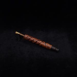 This image portrays Helical Dynavap XL Exhibition Grade Thuya Burl Stem + Matching Mouthpiece-NEW! by Dovetail Woodwork.