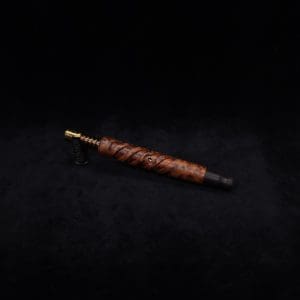 This image portrays Helical Dynavap XL Exhibition Grade Thuya Burl Stem + Matching Mouthpiece-NEW! by Dovetail Woodwork.