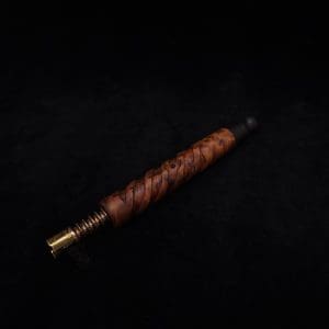 This image portrays Helical Dynavap XL Exhibition Grade Thuya Burl Stem + Matching Mouthpiece-NEW! by Dovetail Woodwork.