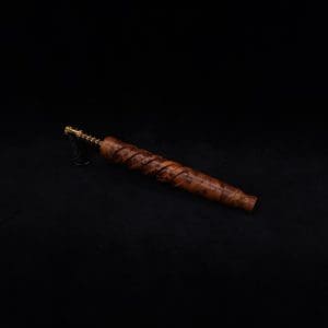 This image portrays Helical Dynavap XL Exhibition Grade Thuya Burl Stem + (2) Mouthpieces-NEW! by Dovetail Woodwork.