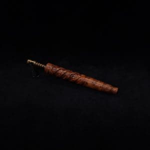 This image portrays Helical Dynavap XL Exhibition Grade Thuya Burl Stem + (2) Mouthpieces-NEW! by Dovetail Woodwork.