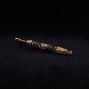 This image portrays Dynavap XL X-Fin Black Limba Wood Stem + Book-Matched High Class M.P.-NEW! by Dovetail Woodwork.