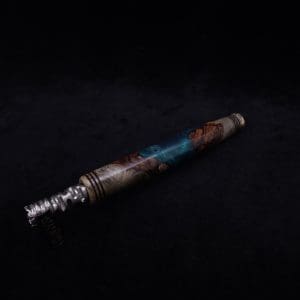 This image portrays Straight Taper Dynavap XL Burl Hybrid Stem + Book-Matched M.P. - NEW! by Dovetail Woodwork.