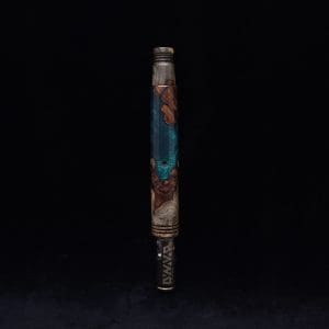 This image portrays Straight Taper Dynavap XL Burl Hybrid Stem + Book-Matched M.P. - NEW! by Dovetail Woodwork.