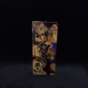 This image portrays Dynavap Device/Material Storage Case-Buckeye Burl Hybrid (XL) by Dovetail Woodwork.