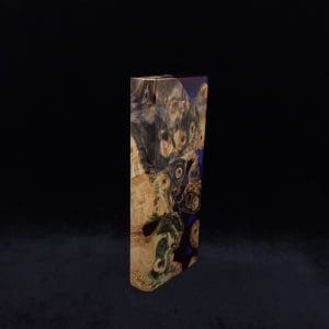 This image portrays Dynavap Device/Material Storage Case-Buckeye Burl Hybrid (XL) by Dovetail Woodwork.