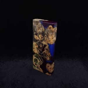 This image portrays Dynavap Device/Material Storage Case-Buckeye Burl Hybrid (XL) by Dovetail Woodwork.