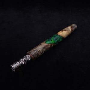 This image portrays Cascades Dynavap XL Burl Hybrid Stem + Book-Matched M.P.-NEW/2025 by Dovetail Woodwork.