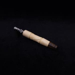 This image portrays Tri-Axial (Standard) Burl Dynavap Stem + Matched M.P. - NEW DESIGN! by Dovetail Woodwork.