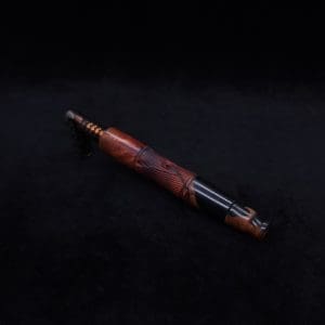 This image portrays Tri-Axial XL Burl Hybrid Dynavap Stem + Book-Matched M.P. - NEW DESIGN! by Dovetail Woodwork.