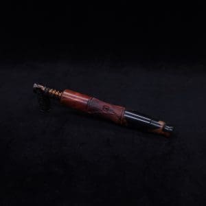 This image portrays Tri-Axial XL Burl Hybrid Dynavap Stem + Book-Matched M.P. - NEW DESIGN! by Dovetail Woodwork.
