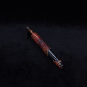 This image portrays Tri-Axial XL Burl Hybrid Dynavap Stem + Book-Matched M.P. - NEW DESIGN! by Dovetail Woodwork.