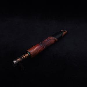 This image portrays Tri-Axial XL Burl Hybrid Dynavap Stem + Book-Matched M.P. - NEW DESIGN! by Dovetail Woodwork.