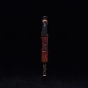 This image portrays Tri-Axial XL Burl Hybrid Dynavap Stem + Book-Matched M.P. - NEW DESIGN! by Dovetail Woodwork.
