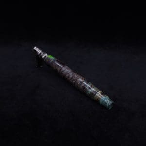 This image portrays Spiraled Hourglass XL Burl Hybrid Dynavap Stem + Book-Matched M.P. - NEW! by Dovetail Woodwork.