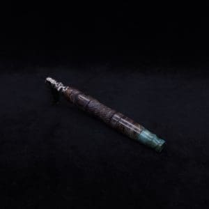 This image portrays Spiraled Hourglass XL Burl Hybrid Dynavap Stem + Book-Matched M.P. - NEW! by Dovetail Woodwork.