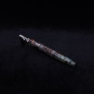 This image portrays Spiraled Hourglass XL Burl Hybrid Dynavap Stem + Book-Matched M.P. - NEW! by Dovetail Woodwork.