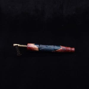 This image portrays Tri-Axial XL Manzanita Burl Hybrid Dynavap Stem + Book-Matched M.P. - NEW DESIGN! by Dovetail Woodwork.