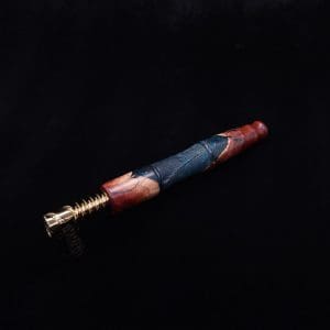 This image portrays Tri-Axial XL Manzanita Burl Hybrid Dynavap Stem + Book-Matched M.P. - NEW DESIGN! by Dovetail Woodwork.