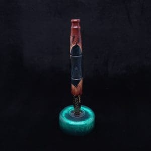 This image portrays Tri-Axial XL Manzanita Burl Hybrid Dynavap Stem + Book-Matched M.P. - NEW DESIGN! by Dovetail Woodwork.