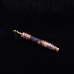 This image portrays Tri-Axial XL Buckeye Burl Hybrid Dynavap Stem + Book-Matched M.P. - NEW DESIGN! by Dovetail Woodwork.