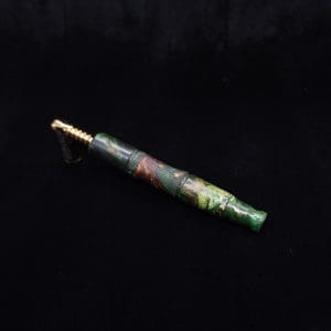 This image portrays Tri-Axial XL Burl Hybrid Dynavap Stem + Book-Matched M.P. - NEW DESIGN! by Dovetail Woodwork.