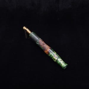 This image portrays Tri-Axial XL Burl Hybrid Dynavap Stem + Book-Matched M.P. - NEW DESIGN! by Dovetail Woodwork.