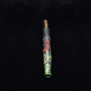 This image portrays Tri-Axial XL Burl Hybrid Dynavap Stem + Book-Matched M.P. - NEW DESIGN! by Dovetail Woodwork.