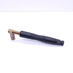 This image portrays Tri-Axial XL Ebony Wood Dynavap Stem + Flat-Head Ebony M.P. - NEW DESIGN! by Dovetail Woodwork.