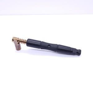 This image portrays Tri-Axial XL Ebony Wood Dynavap Stem + Flat-Head Ebony M.P. - NEW DESIGN! by Dovetail Woodwork.