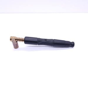 This image portrays Tri-Axial XL Ebony Wood Dynavap Stem + Flat-Head Ebony M.P. - NEW DESIGN! by Dovetail Woodwork.