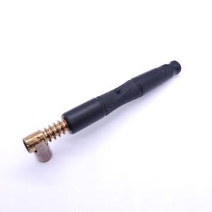 This image portrays Tri-Axial XL Ebony Wood Dynavap Stem + Flat-Head Ebony M.P. - NEW DESIGN! by Dovetail Woodwork.