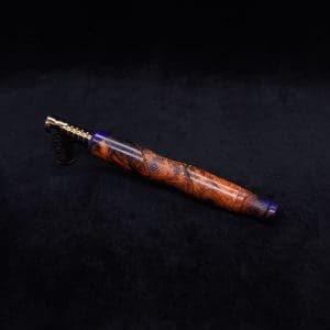 This image portrays Vaulted XL Burl Hybrid Dynavap Stem + Book-Matched Vaulted Mouthpiece - NEW DESIGN ☘ by Dovetail Woodwork.