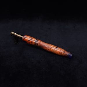 This image portrays Vaulted XL Burl Hybrid Dynavap Stem + Book-Matched Vaulted Mouthpiece - NEW DESIGN ☘ by Dovetail Woodwork.
