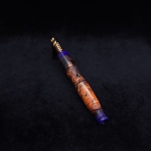 This image portrays Vaulted XL Burl Hybrid Dynavap Stem + Book-Matched Vaulted Mouthpiece - NEW DESIGN ☘ by Dovetail Woodwork.