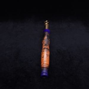 This image portrays Vaulted XL Burl Hybrid Dynavap Stem + Book-Matched Vaulted Mouthpiece - NEW DESIGN ☘ by Dovetail Woodwork.