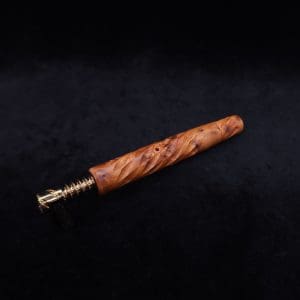 This image portrays Segmented Helix XL Thuya Burl-Dynavap Stem + Matching M.P. - New! by Dovetail Woodwork.