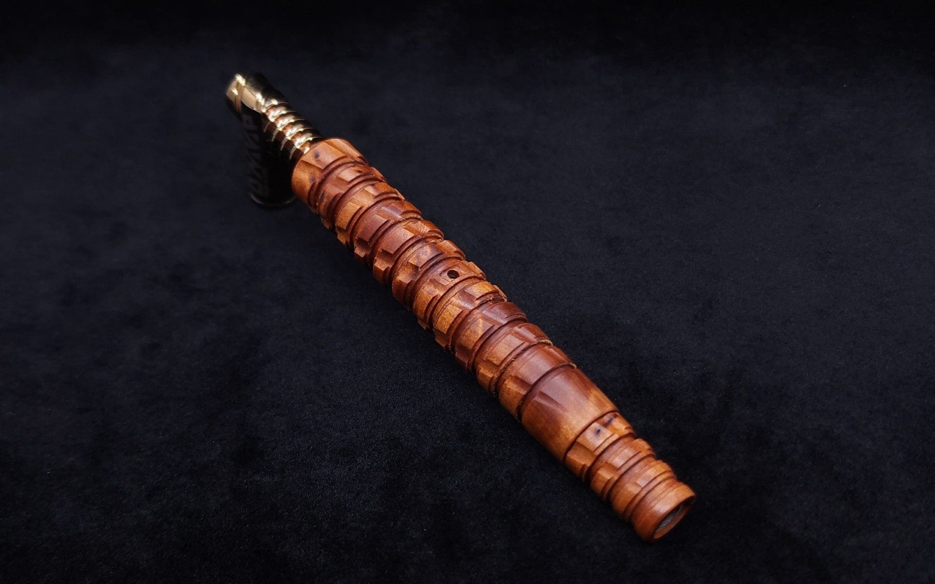 This image portrays Mech Spiraled XL-Dynavap Stem + Matched M.P. - New! by Dovetail Woodwork.